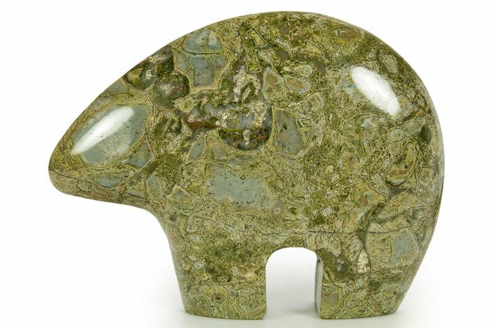 Carved Green Breccia Zuni Bear - South Africa #344915